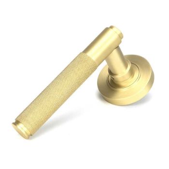 Picture of Satin Brass Brompton Door Handle on Rose Set - 50843