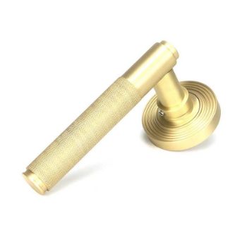 Picture of Satin Brass Brompton Door Handle on Rose Set - 50845