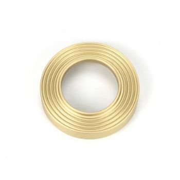 Picture of Satin Brass Brompton Door Handle on Rose Set - 50845