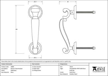 Picture of Satin Brass Doctors Door Knocker - 50884