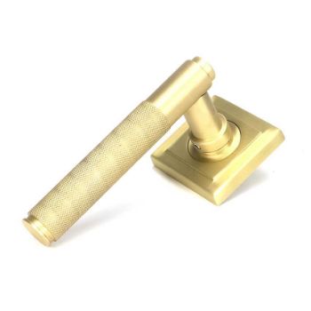 Picture of Satin Brass Brompton Door Handle on Rose Set - 50846