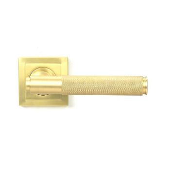 Picture of Satin Brass Brompton Door Handle on Rose Set - 50846