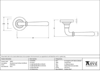 Picture of Satin Brass Newbury Door Handle on Rose Set  - 50853