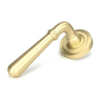 Picture of Satin Brass Newbury Door Handle on Rose Set (Art Deco) - 50854