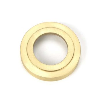 Picture of Satin Brass Newbury Door Handle on Rose Set (Art Deco) - 50854