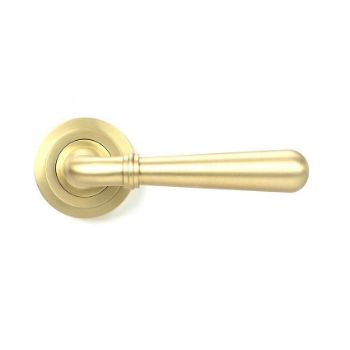 Picture of Satin Brass Newbury Door Handle on Rose Set (Art Deco) - 50854