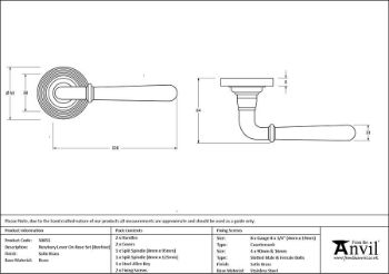 Picture of Satin Brass Newbury Door Handle on Rose Set (Beehive) - 50855