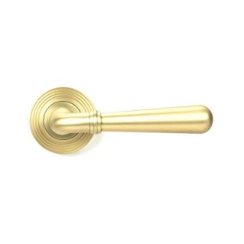 Picture of Satin Brass Newbury Door Handle on Rose Set (Beehive) - 50855