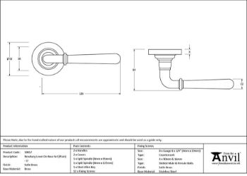 Picture of Satin Brass Newbury Lever on Rose Set (Plain) - Unsprung - 50857