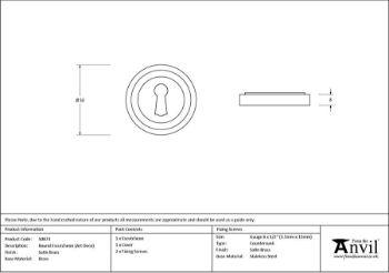 Picture of Satin Brass Round Escutcheon (Art Deco) - 50873