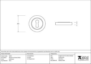 Picture of Satin Brass Round Escutcheon - 50872