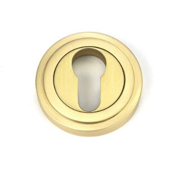 Picture of Satin Brass Round Euro Escutcheon (Art Deco) - 50877