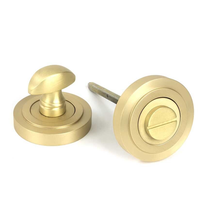 Picture of Satin Brass Round Thumbturn Set (Art Deco) - 50881