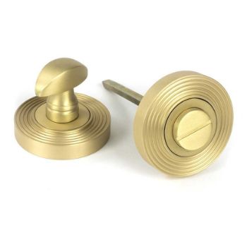 Picture of Satin Brass Round Thumbturn Set (Beehive) - 50882