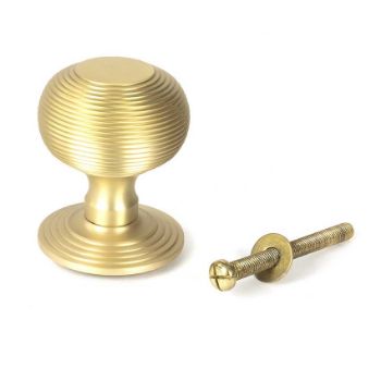 Picture of Satin Brass Beehive Centre Door Knob - 50887