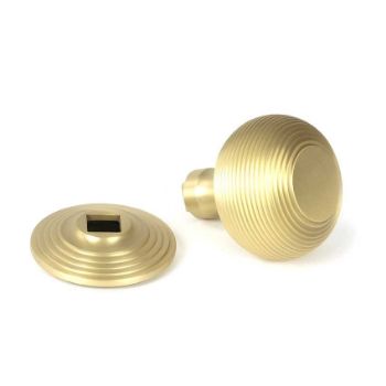 Picture of Satin Brass Beehive Centre Door Knob - 50887