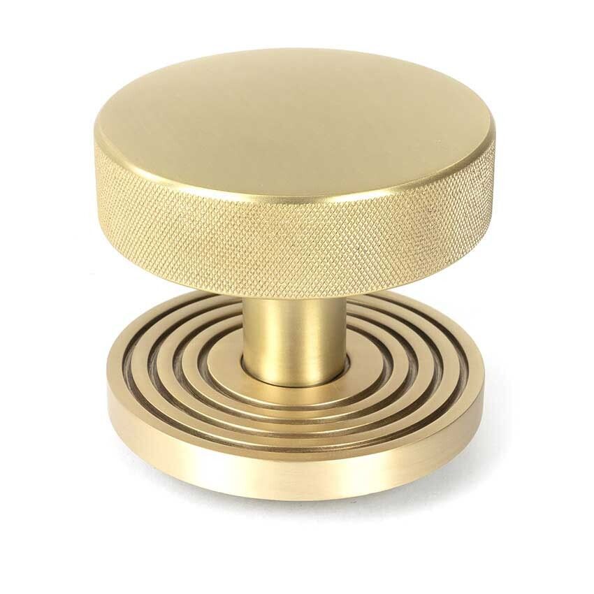 Picture of Satin Brass Brompton Centre Door Knob (Beehive) - 50895