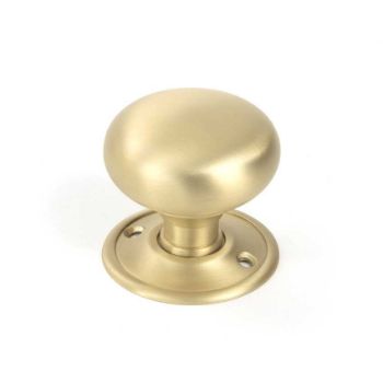 Picture of Satin Brass Mushroom Mortice/Rim Knob Set - 50901