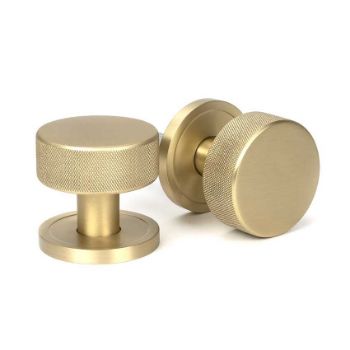 Picture of Satin Brass Brompton Mortice/Rim Knob Set (Plain) - 50908