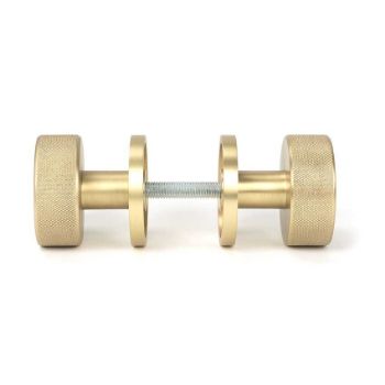 Picture of Satin Brass Brompton Mortice/Rim Knob Set (Plain) - 50908