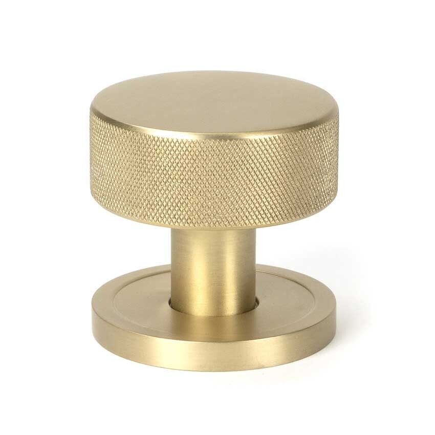 Picture of Satin Brass Brompton Mortice/Rim Knob Set (Plain) - 50908