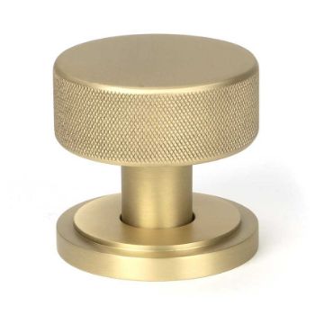 Picture of Satin Brass Brompton Mortice/Rim Knob Set (Art Deco) - 50909