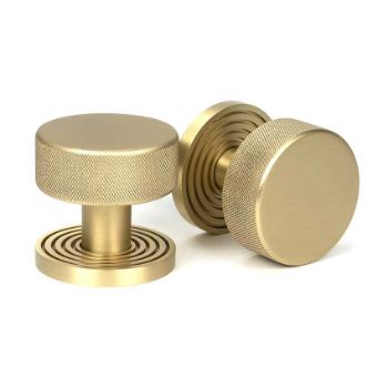 Picture of Satin Brass Brompton Mortice/Rim Knob Set (Beehive) - 50910