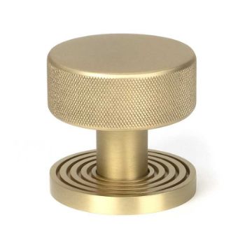 Picture of Satin Brass Brompton Mortice/Rim Knob Set (Beehive) - 50910