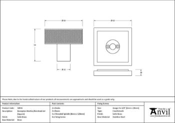 Picture of Satin Brass Brompton Mortice/Rim Knob Set (Square) - 50911