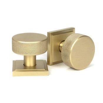 Picture of Satin Brass Brompton Mortice/Rim Knob Set (Square) - 50911