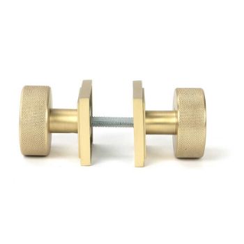 Picture of Satin Brass Brompton Mortice/Rim Knob Set (Square) - 50911