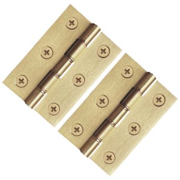 3" (76mm)Satin Brass DP Washered Door Hinges - PR88-400-SB Picture of 3" (76mm)Satin Brass DP Washered Door Hinges - PR88-400-SB
