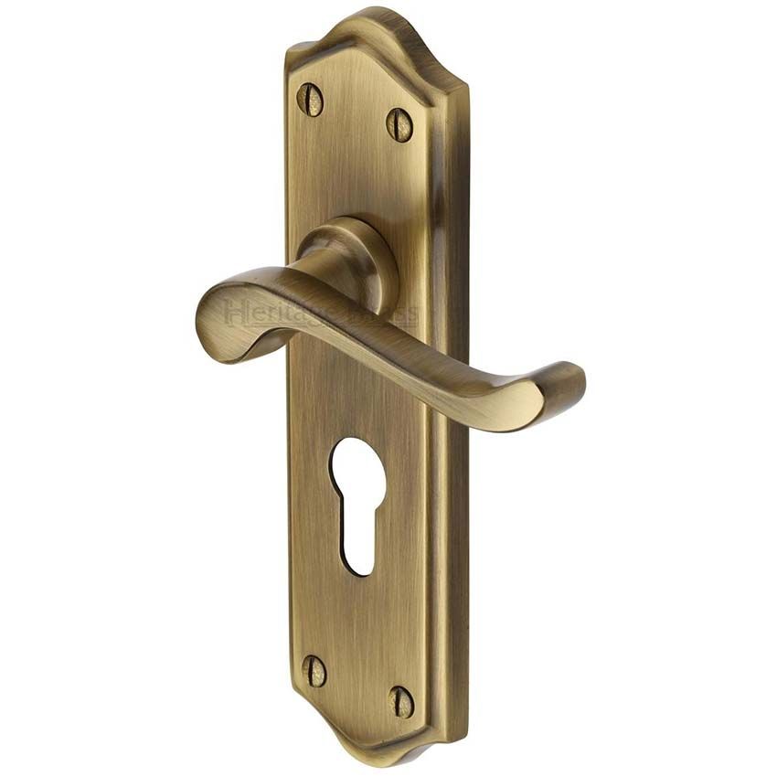 Picture of Buckingham Euro Cylinder Lock Door Handle - W4248-At
