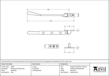 Picture of Satin Brass 8" Newbury Stay - 50926