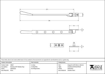 Picture of Satin Brass 8" Newbury Stay - 50926