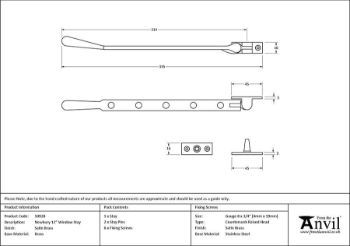 Picture of Satin Brass 8" Newbury Stay - 50926