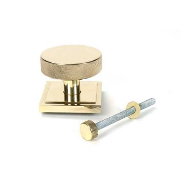 Picture of Polished Brass Brompton Centre Door Knob (Square) - 50829