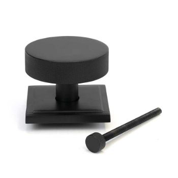 Picture of Matt Black Brompton Centre Door Knob (Square) - 46761