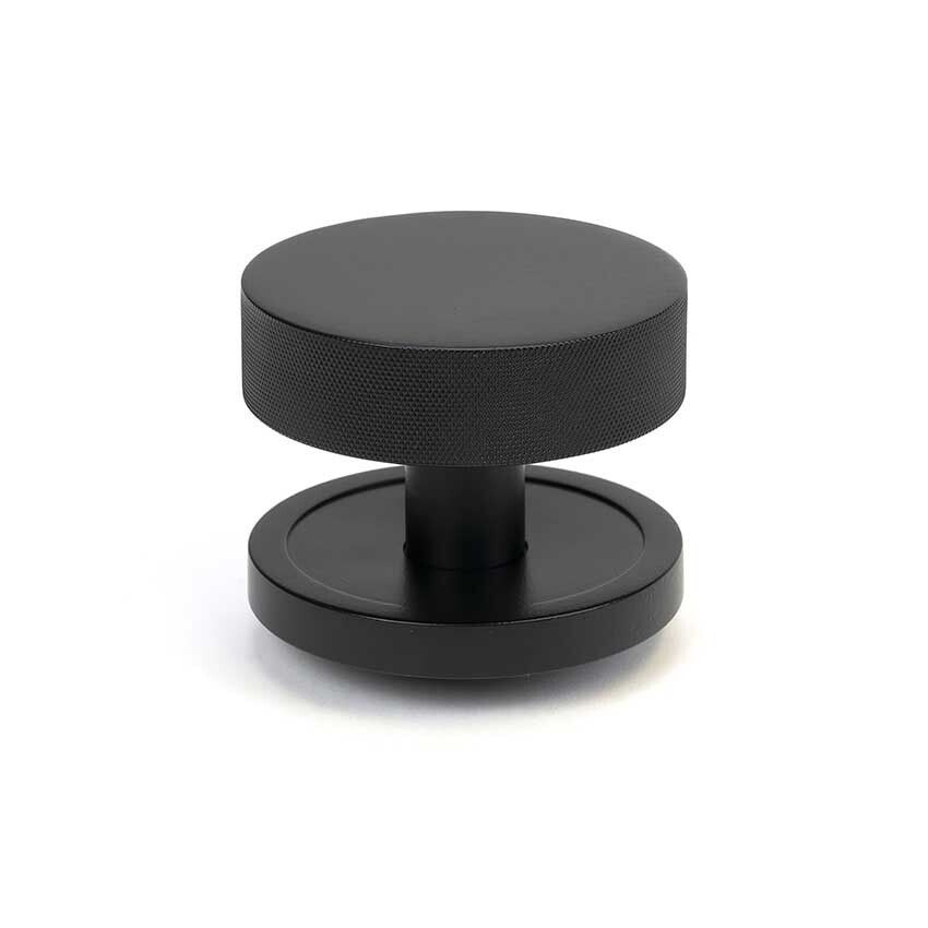 Picture of Matt Black Brompton Centre Door Knob (Plain) - 46758