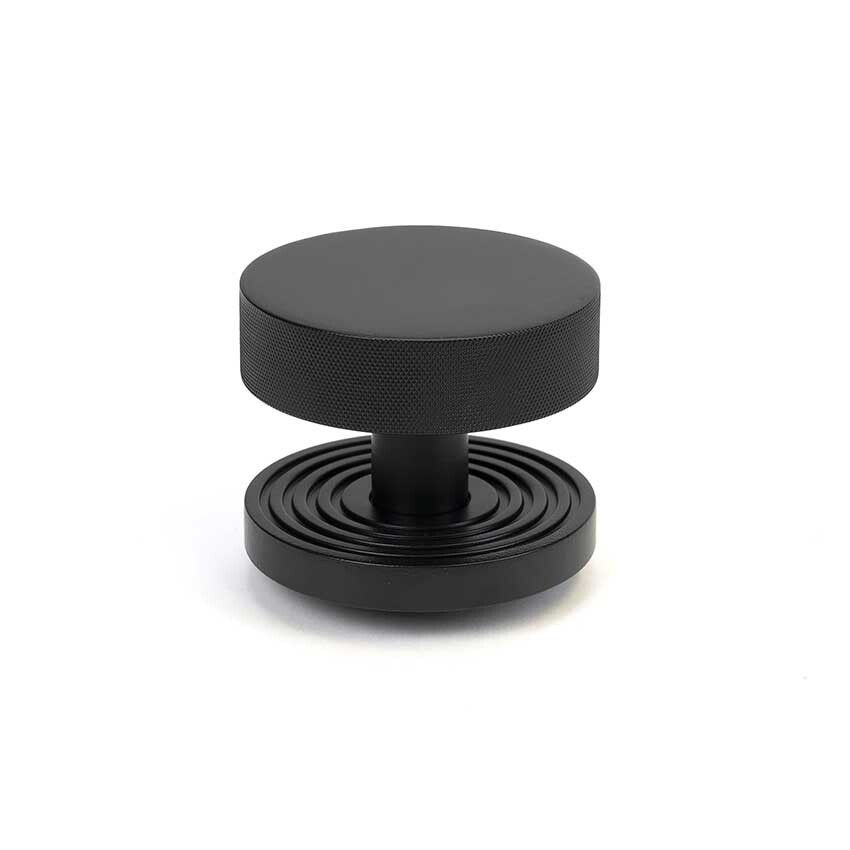 Picture of Matt Black Brompton Centre Door Knob (Beehive) - 46760