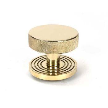 Picture of Polished Brass Brompton Centre Door Knob (Beehive) - 50828
