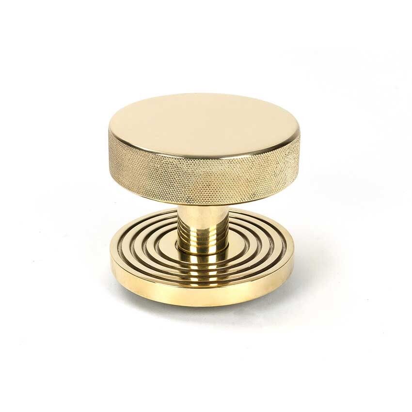 Picture of Polished Brass Brompton Centre Door Knob (Beehive) - 50828