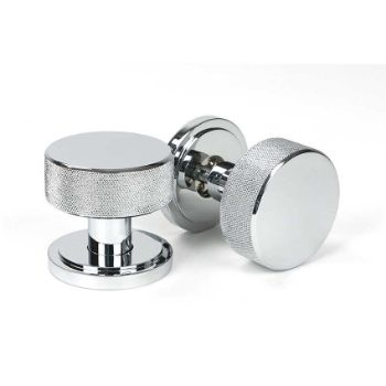 Picture of Polished Chrome Brompton Mortice/Rim Knob Set (Art Deco) - 46779