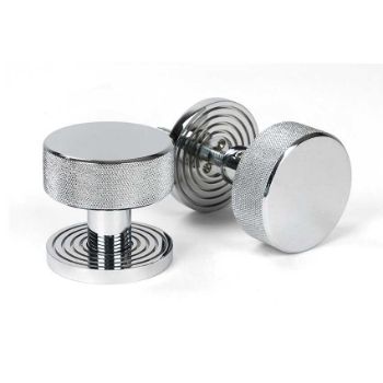 Picture of Polished Chrome Brompton Mortice/Rim Knob Set (Beehive) - 46780