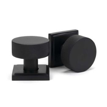 Picture of Matt Black Brompton Mortice/Rim Knob Set (Square) - 46801