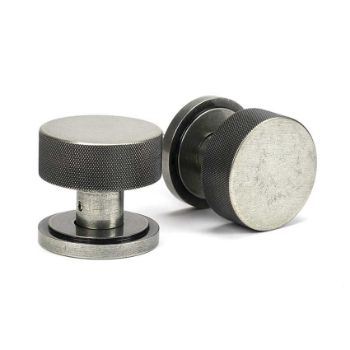 Picture of Pewter Brompton Mortice/Rim Knob Set (Art Deco) - 46803