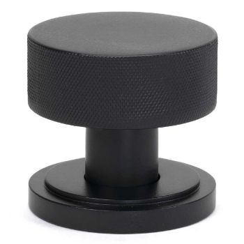 Picture of Matt Black Brompton Mortice/Rim Knob Set (Art Deco) - 46799