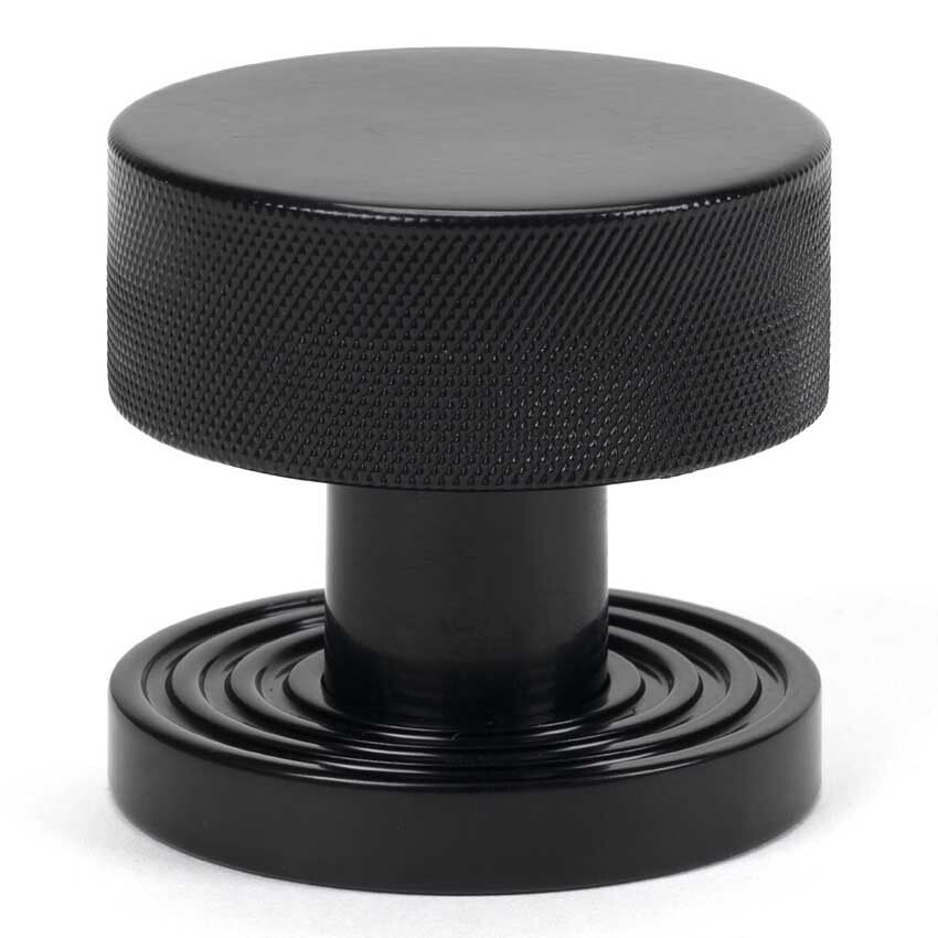 Picture of Black Brompton Mortice/Rim Knob Set (Beehive) - 46796