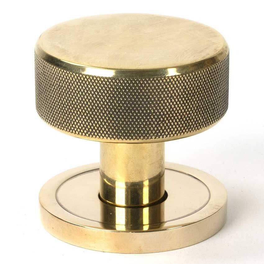 Picture of Aged Brass Brompton Mortice/Rim Knob Set (Plain) - 46774