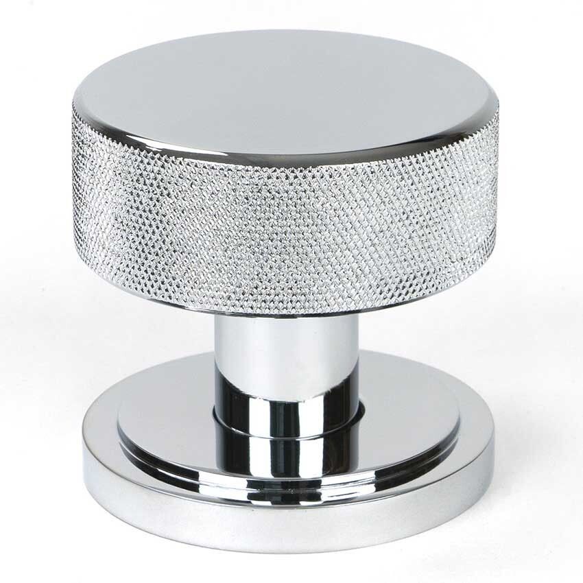 Picture of Polished Chrome Brompton Mortice/Rim Knob Set (Art Deco) - 46779